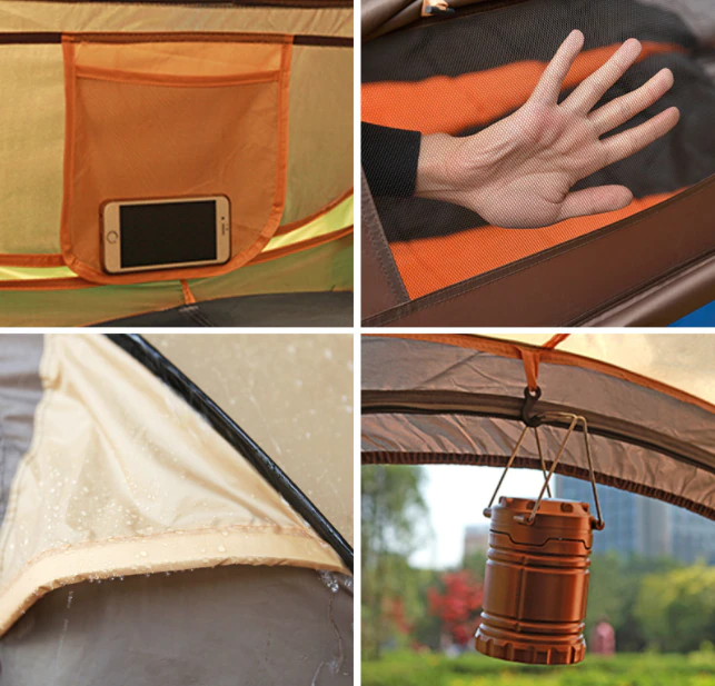 Cheap Goat Tents Hand toss the beach tent outdoor mountaineering camping automatic tent family beach camping full waterproof tent Tents 